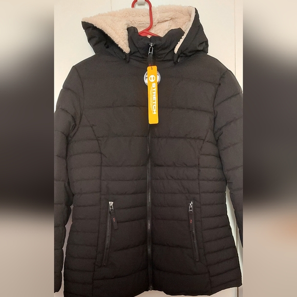 NWT HFX Outdoors Women's Stretch Shell Water Resistant Jacket Size L Black Color - Picture 9 of 13